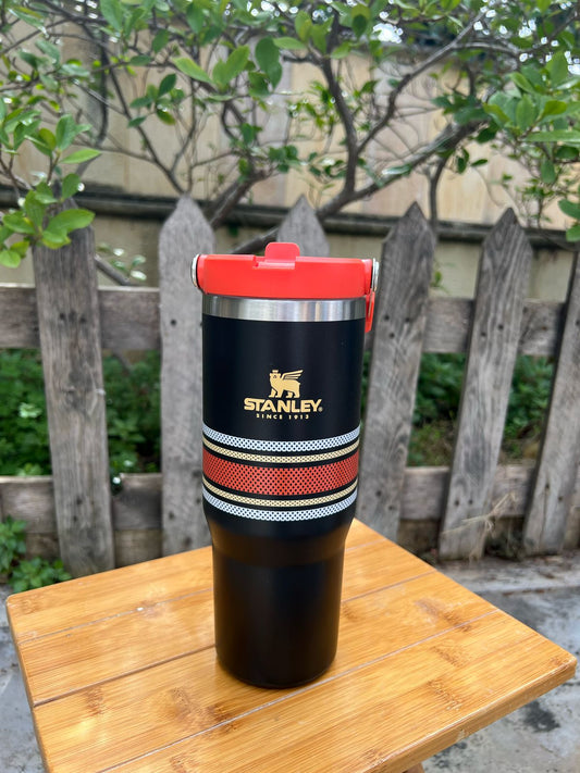 THE ICEFLOW™ FLIP STRAW TUMBLER | 30 OZ Black Rainbow